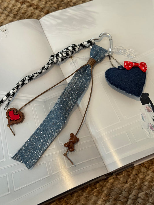 Handbag Key Holder / Denim Charm