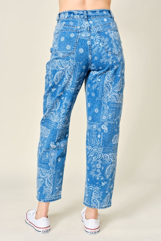 Paisley Barrel Jean