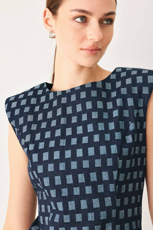 Jacquard Denim Dress