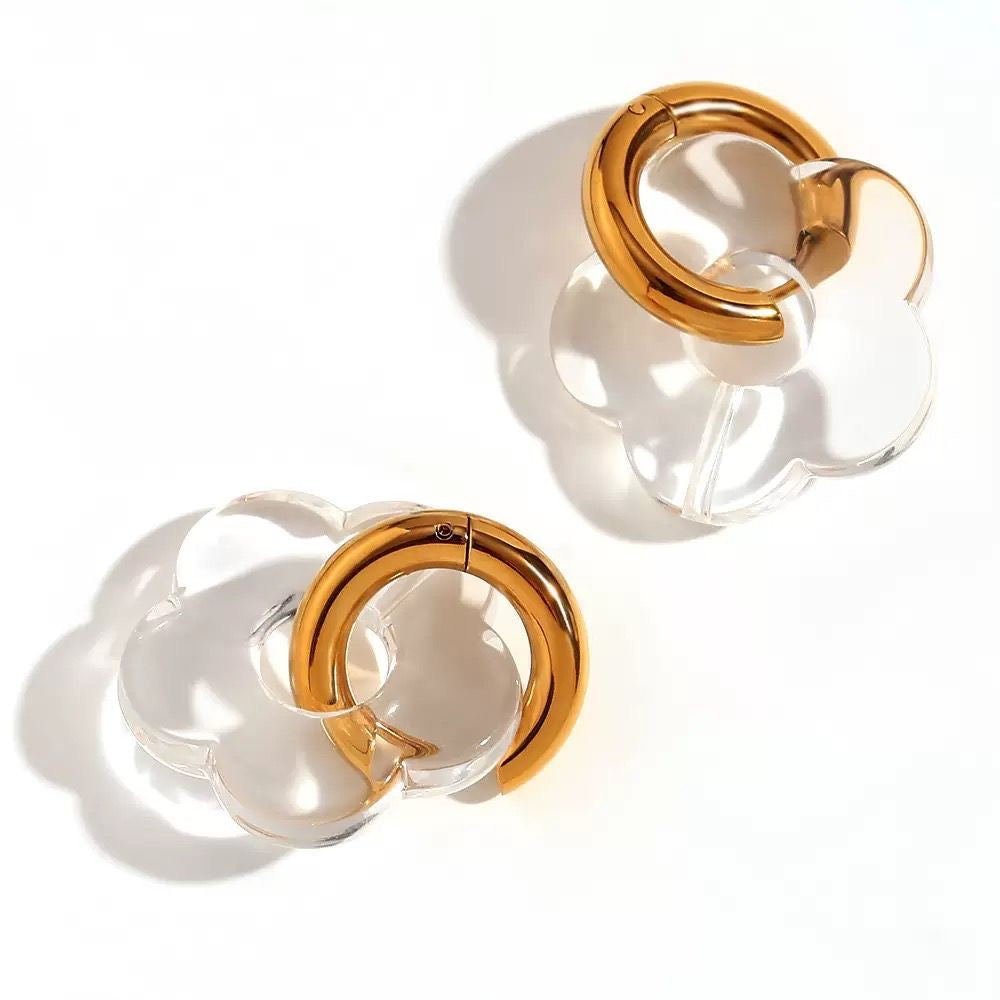 Flower Hoop Earring