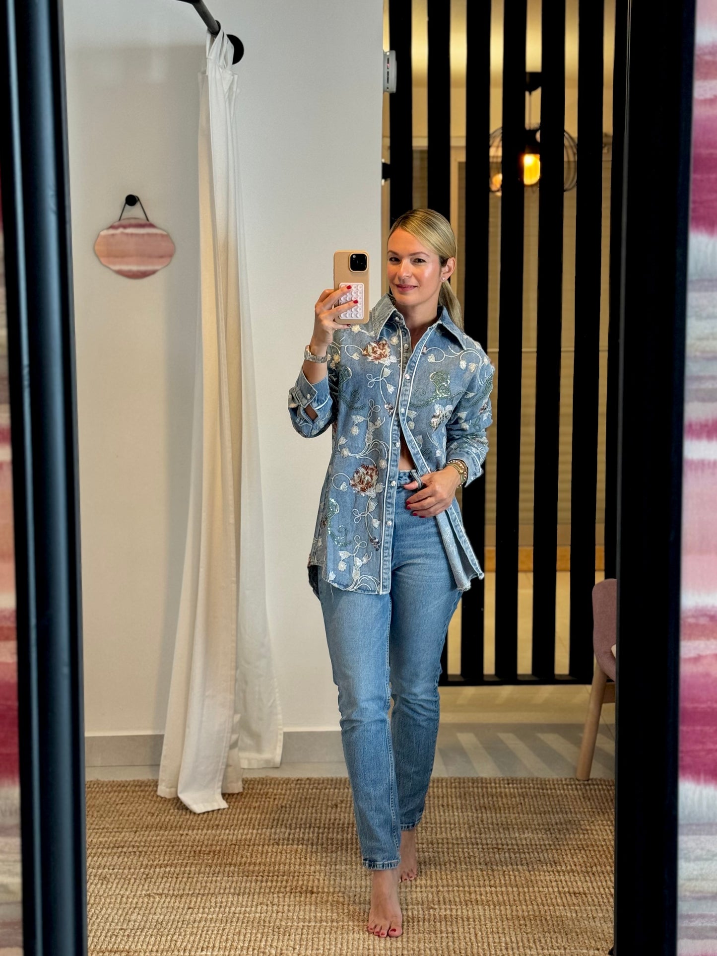 Sequins Denim Shirt