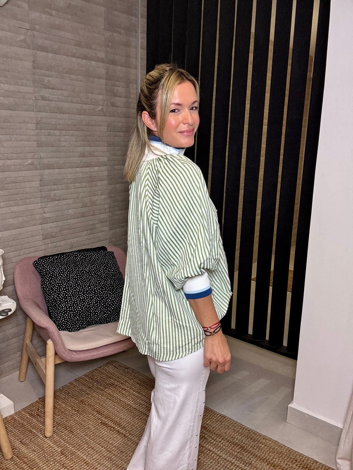 Stripes Collar Blouse