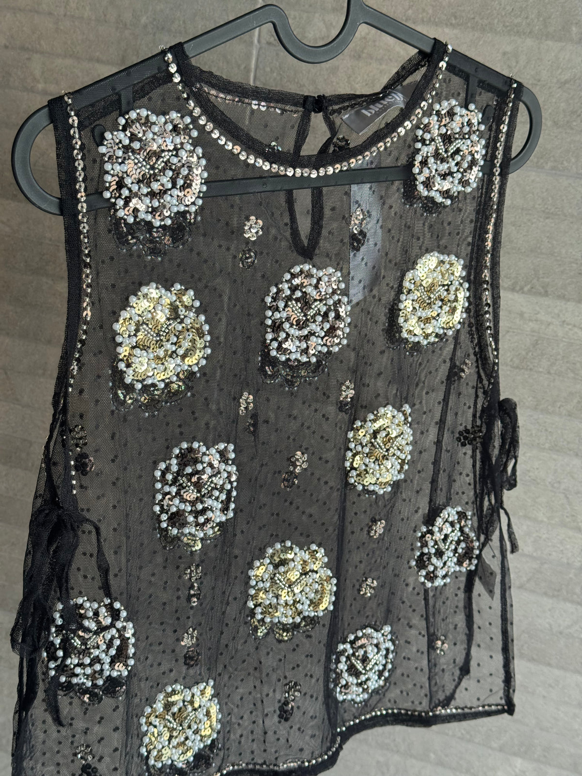 Beaded Mesh Top