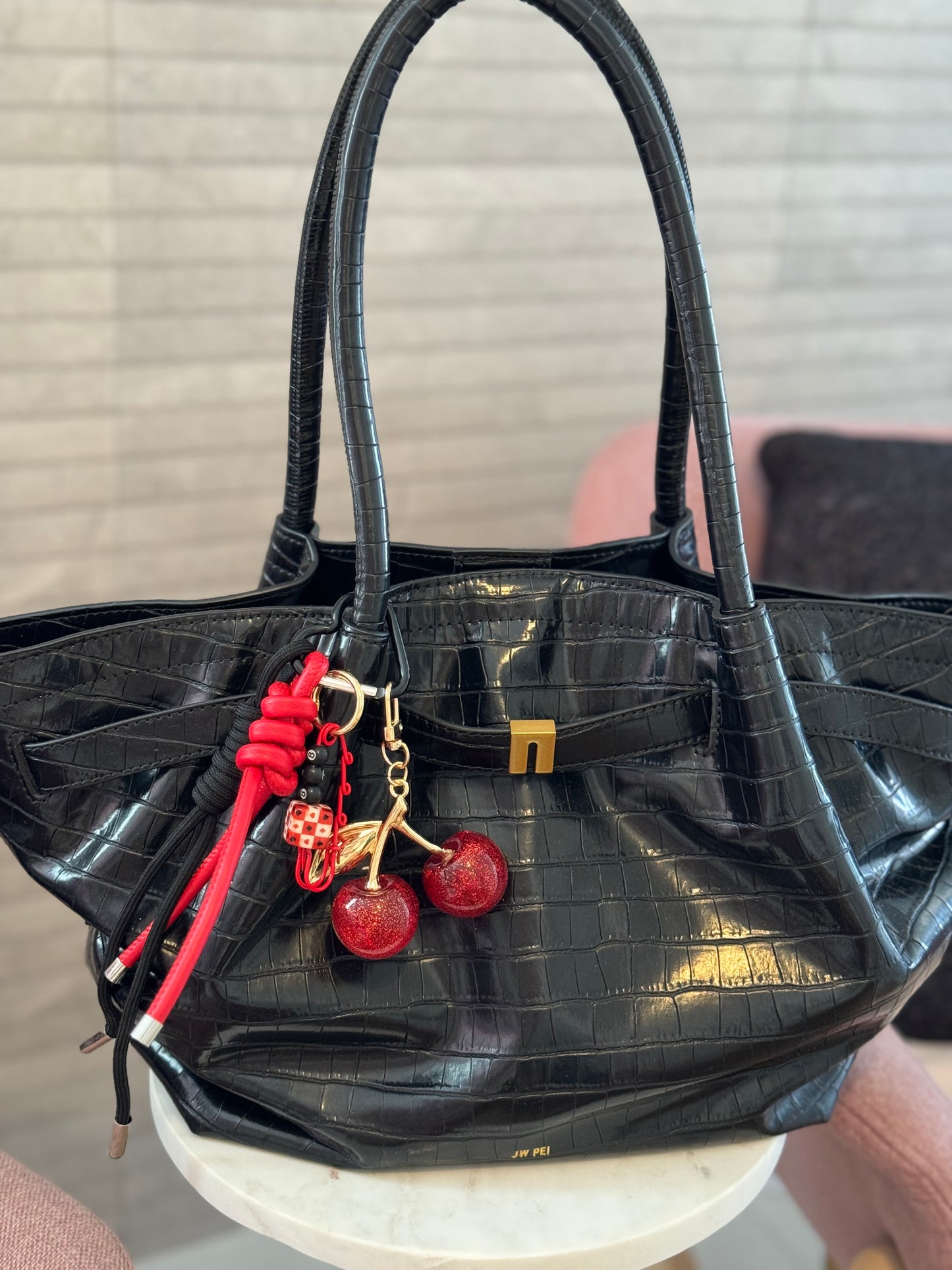 Handbag Key Holder / Red Diece