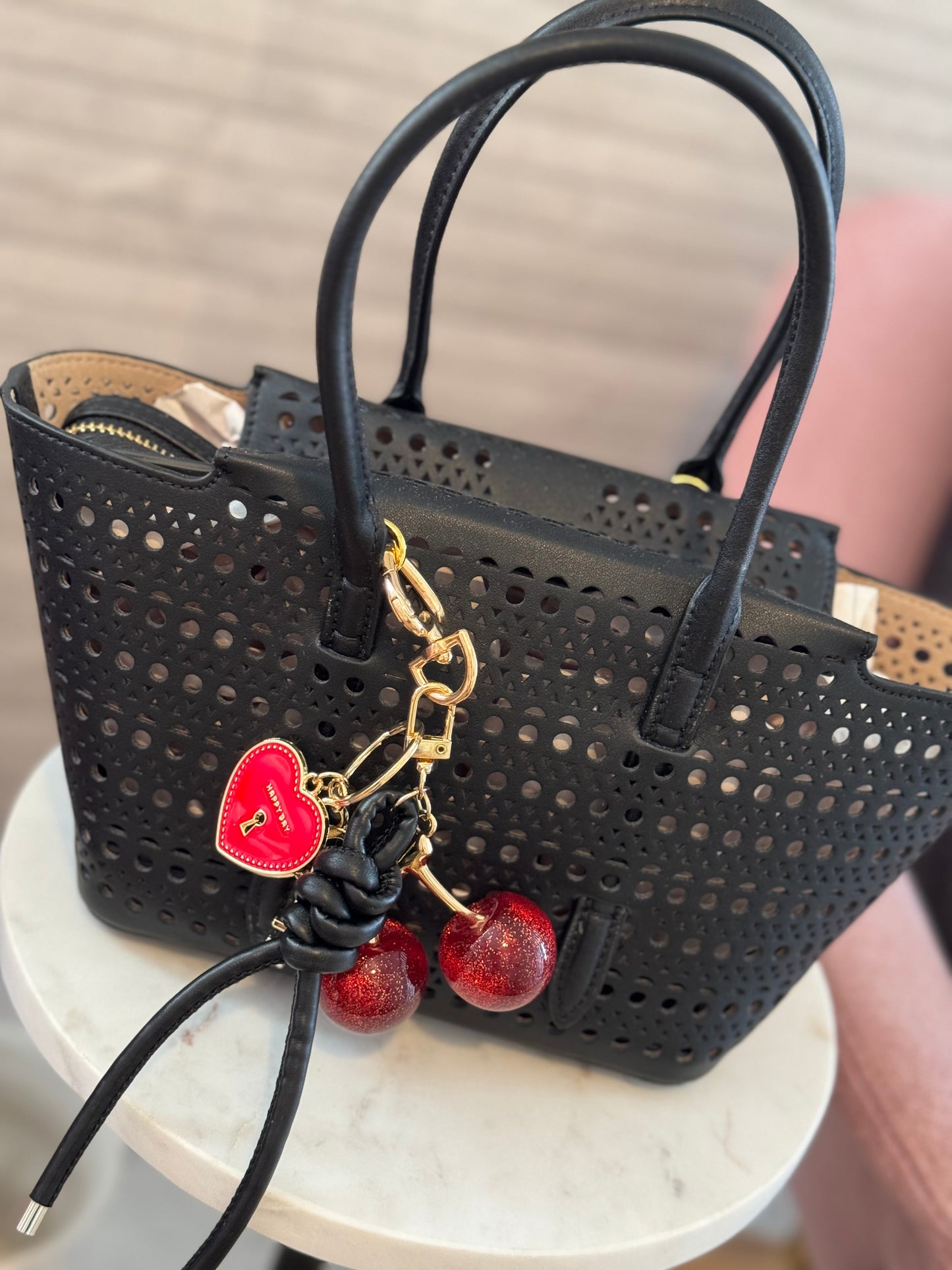 Handbag Key Holder / Cherry