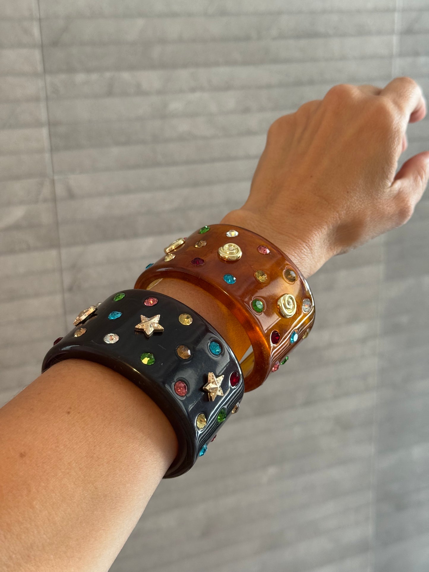 Rhinestones Acrylic Cuff