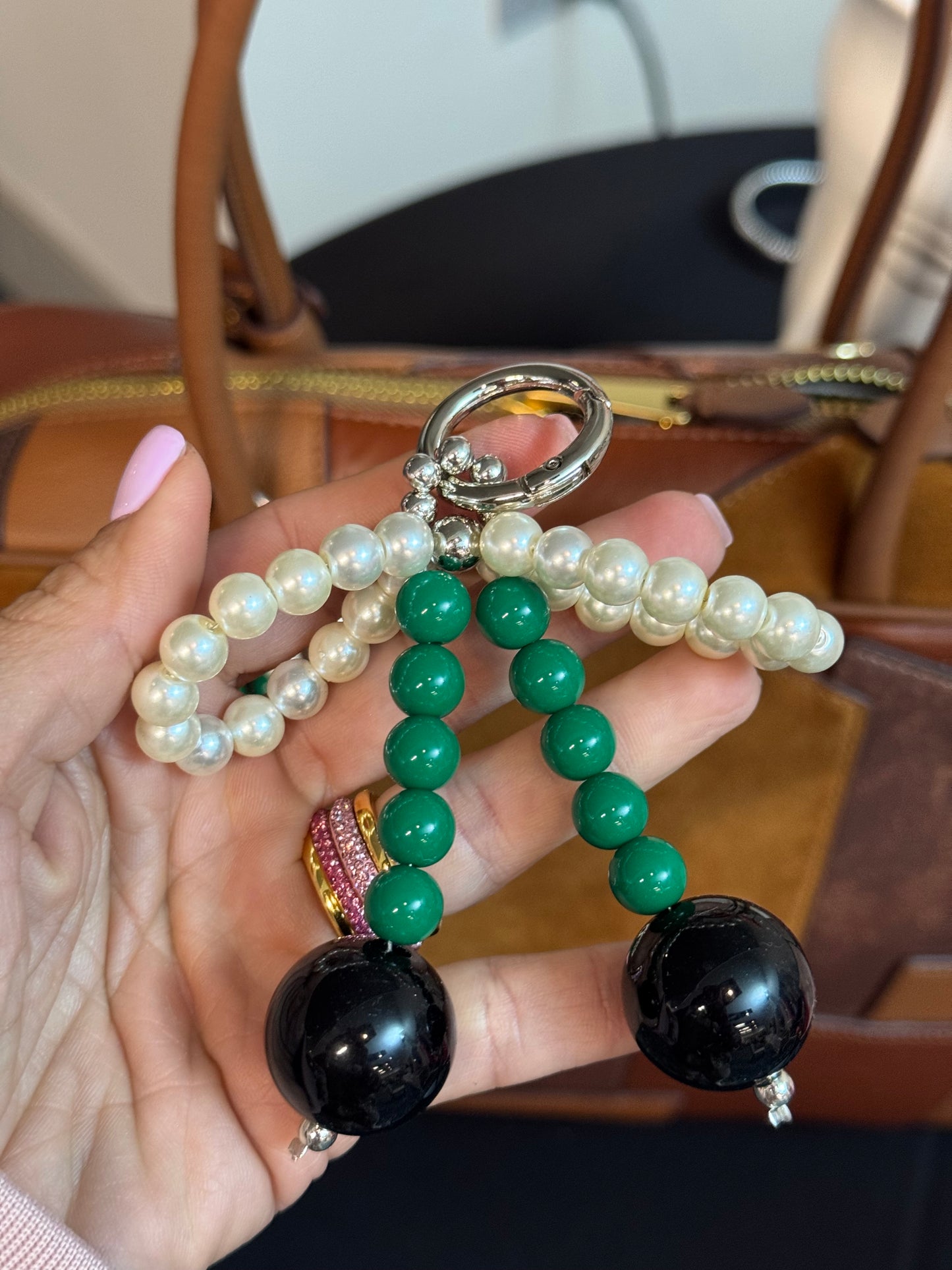 Handbag Key Holder / Pearl