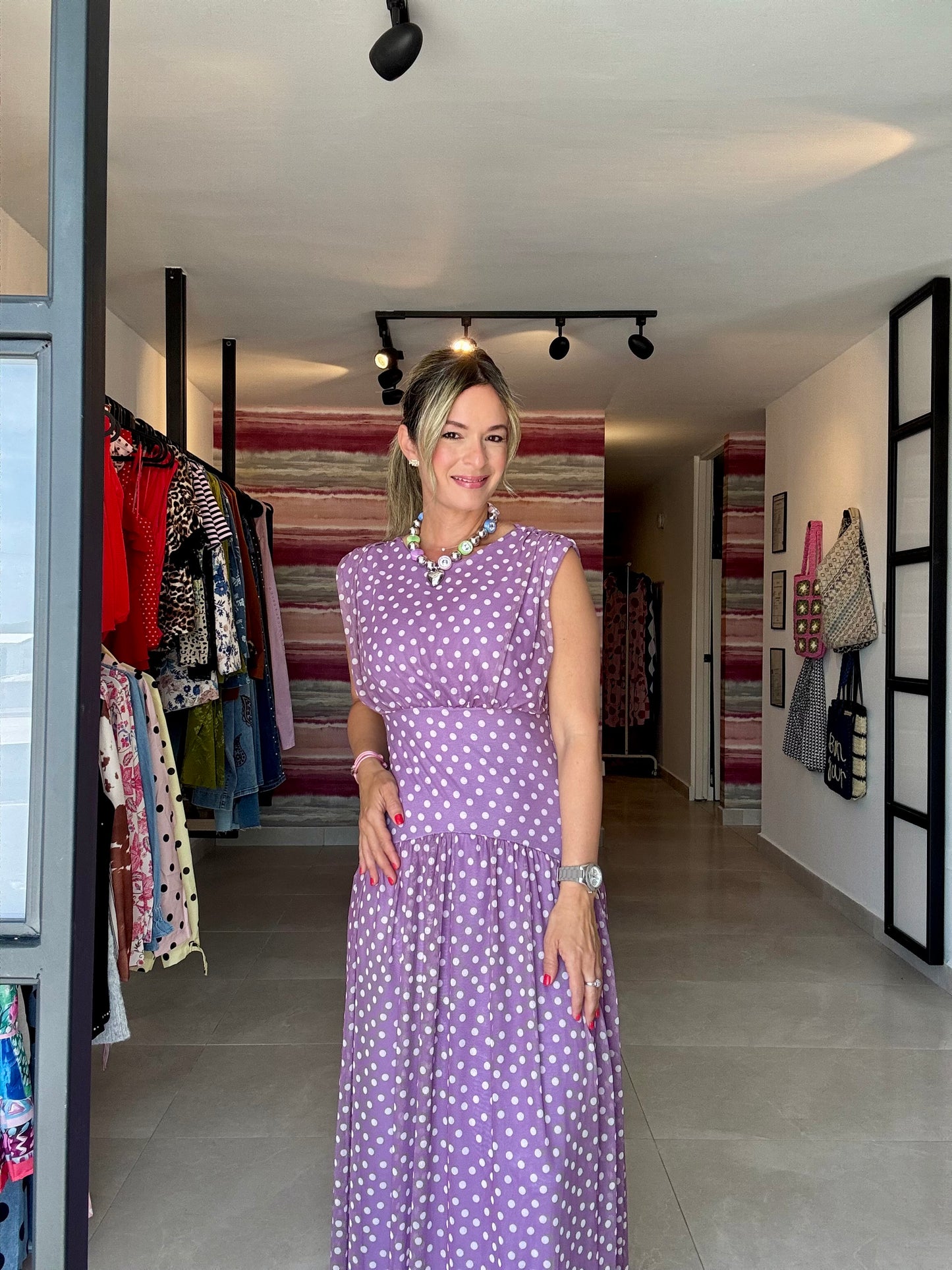 Lavender Polka Dot Dress
