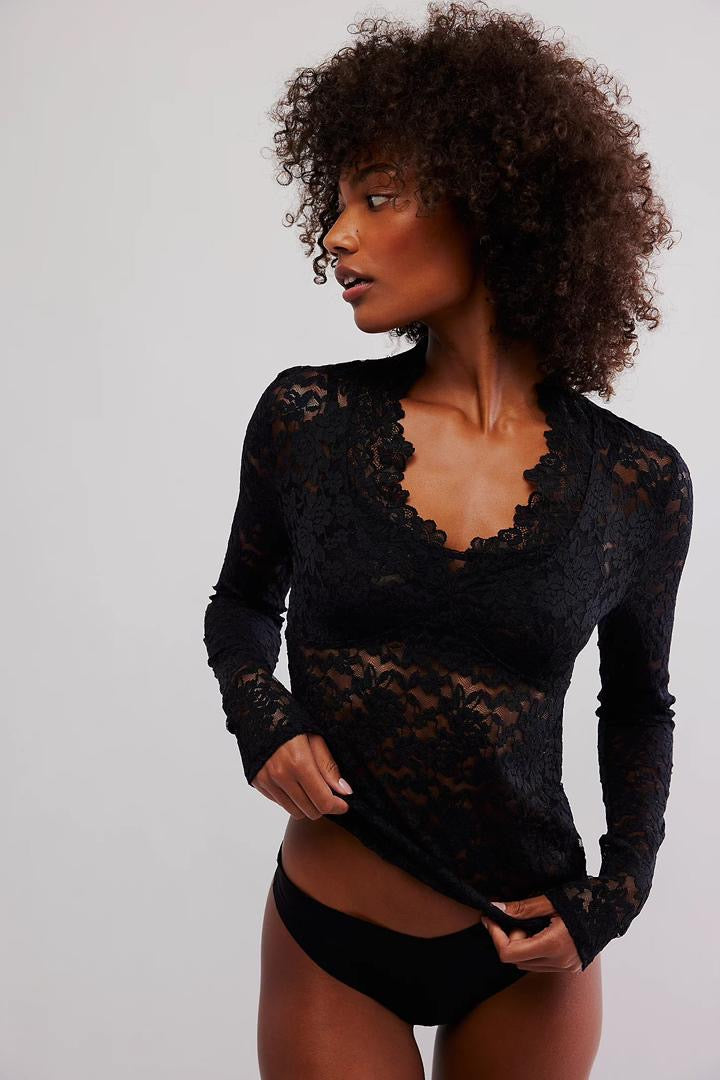 Laced Long Sleeve Top