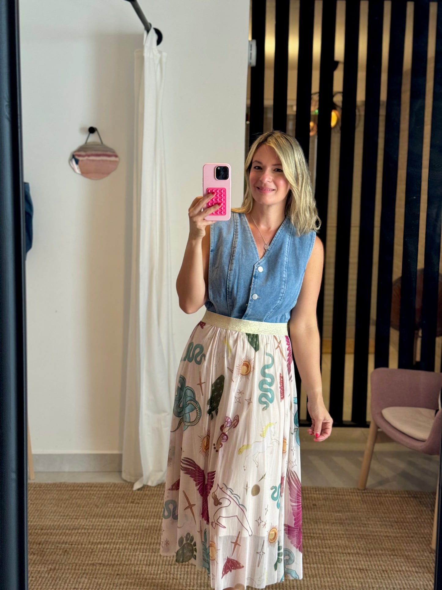 Mesh Midi Skirt