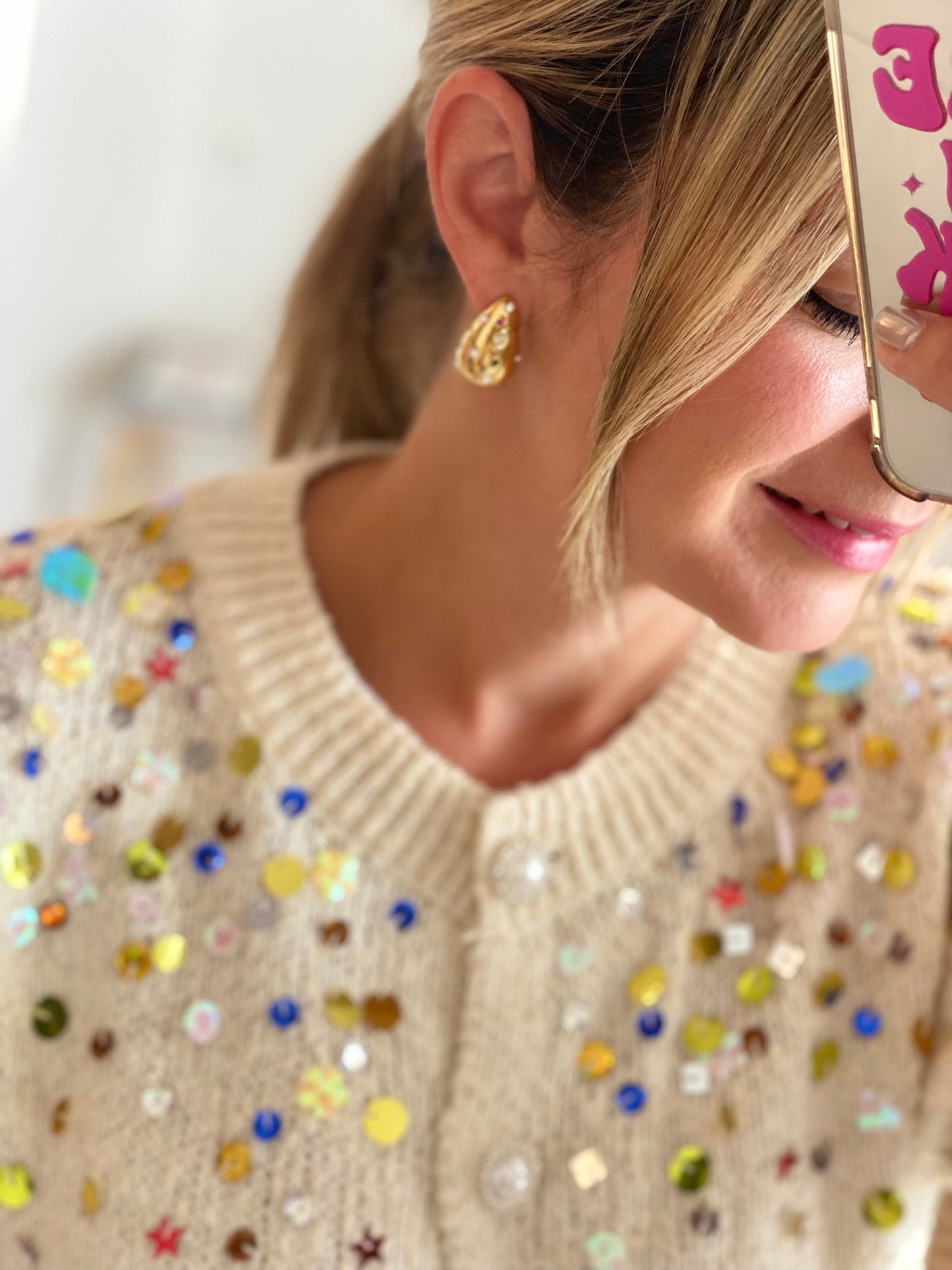 Rhinestones Earrings & Ring Set