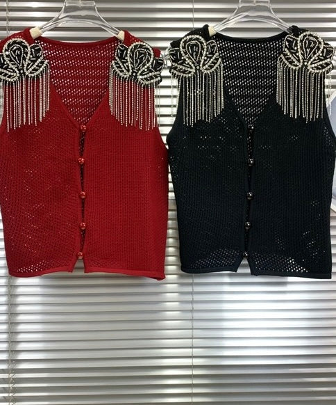 Knitted Rhinestones Top