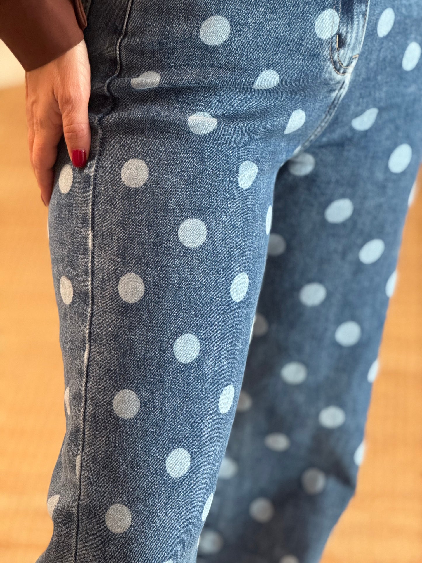 Polka Dot Wide Leg Jean