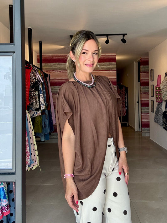 Draped Crossover Top