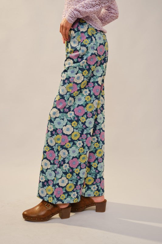 Floral Wide Leg Jean