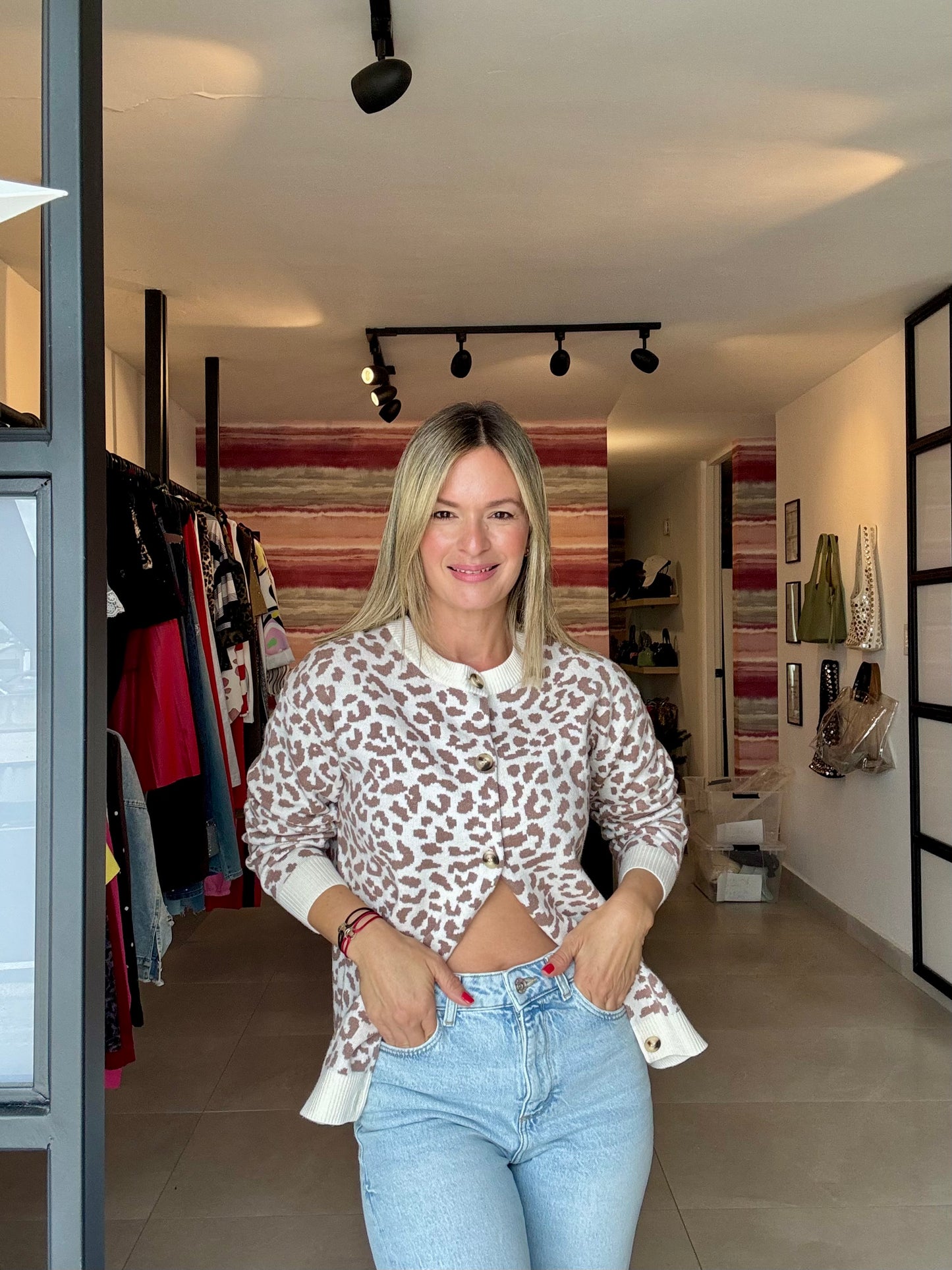 Animal Print Cardigan Sweater