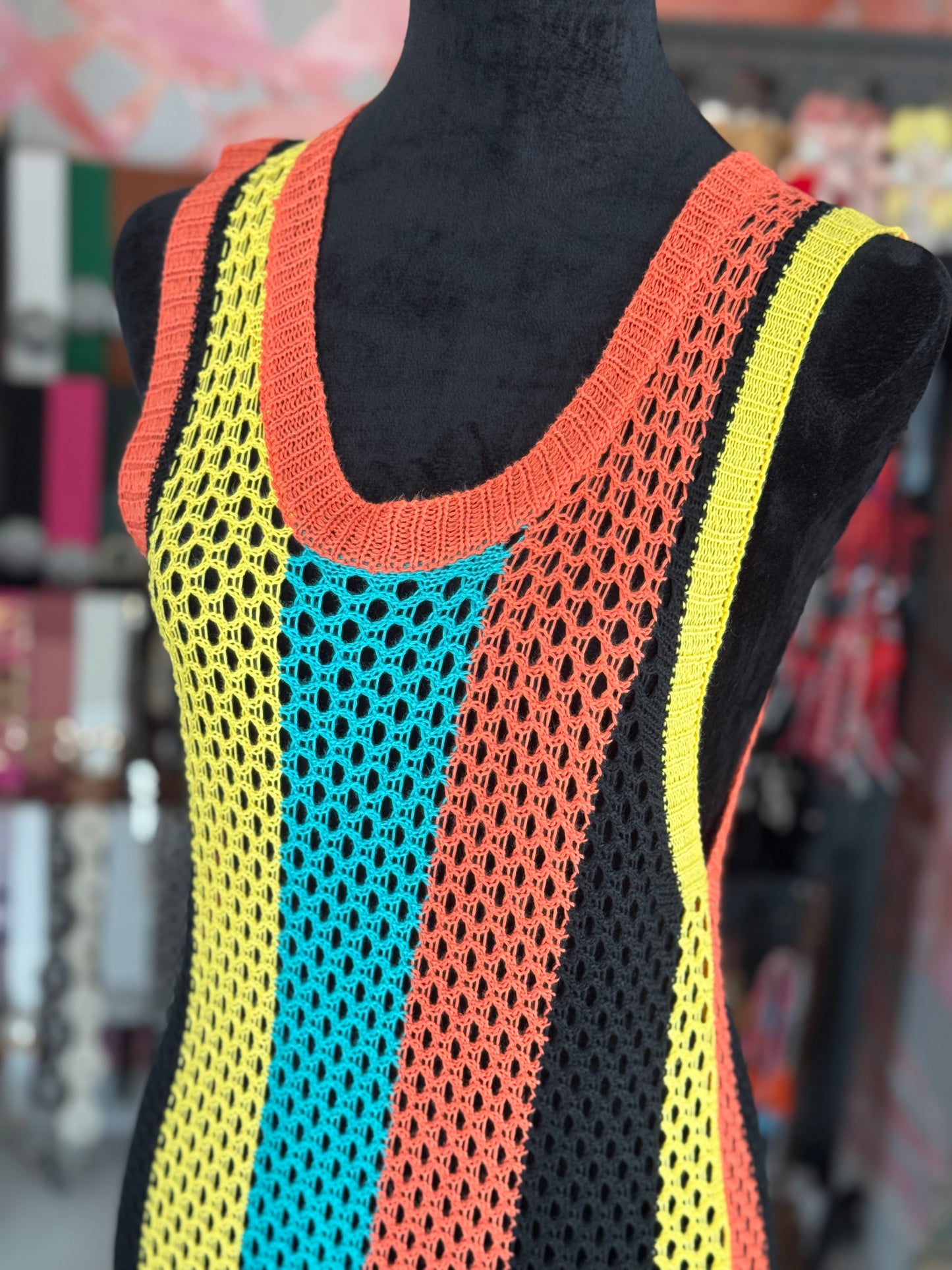 Stripes Long Cover Up