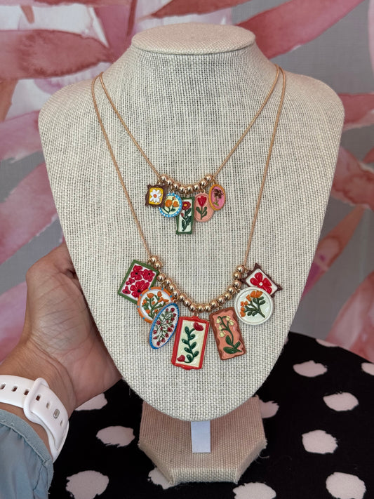 Multi Charm Necklace Set