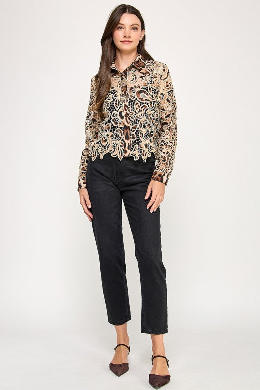 Metal Button L/S Top