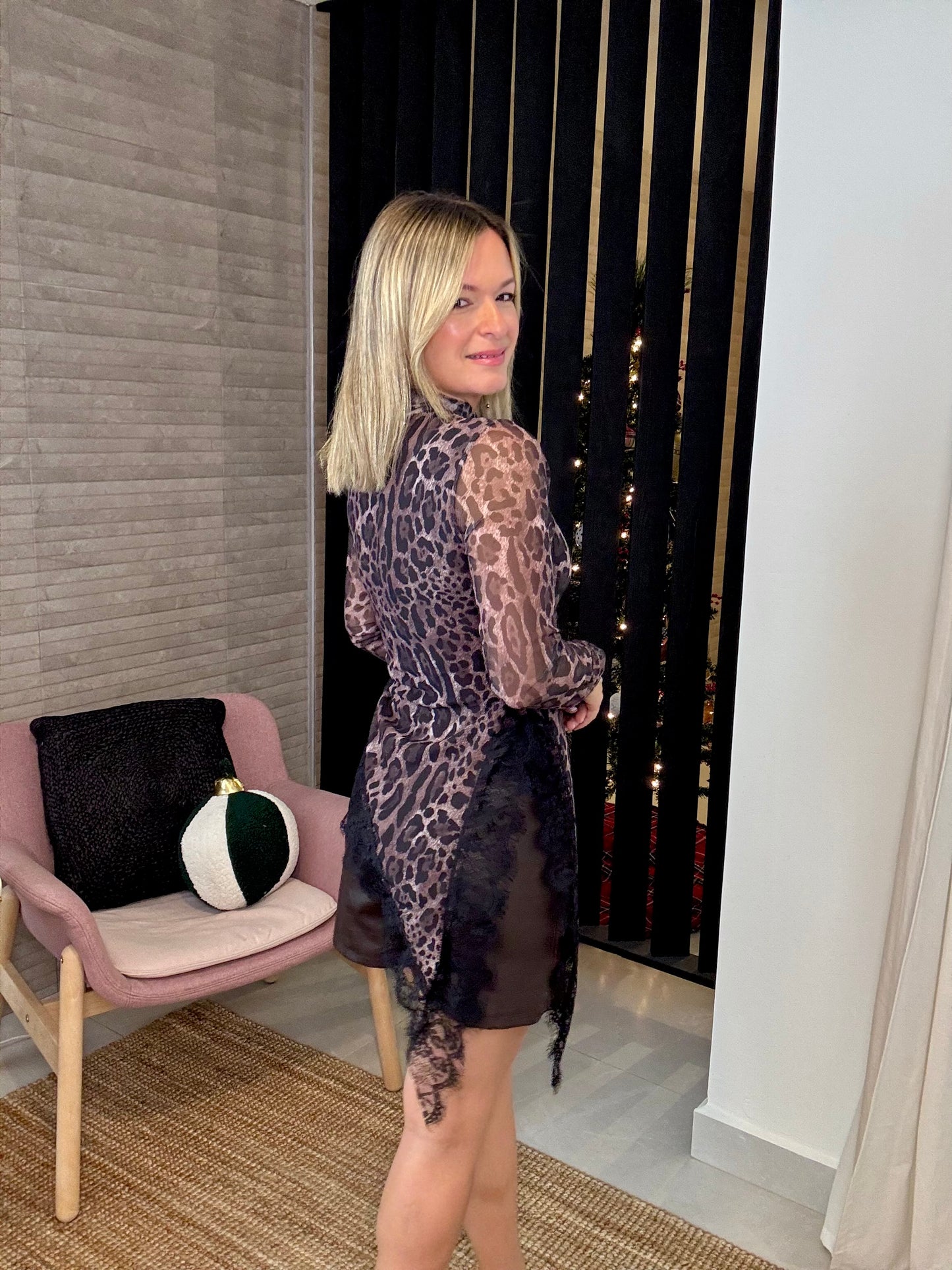 Faux Leather Choco Skort