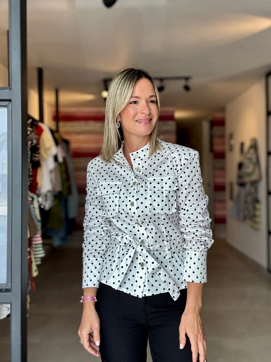 Long Sleeve Polka Top