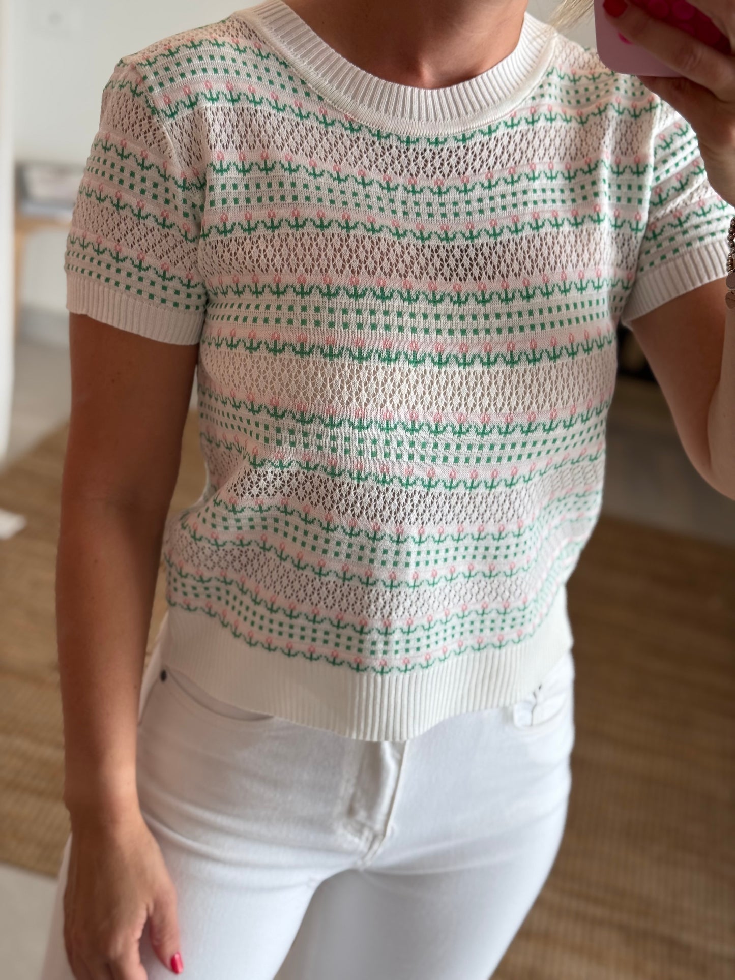 Emerald & Pink Top