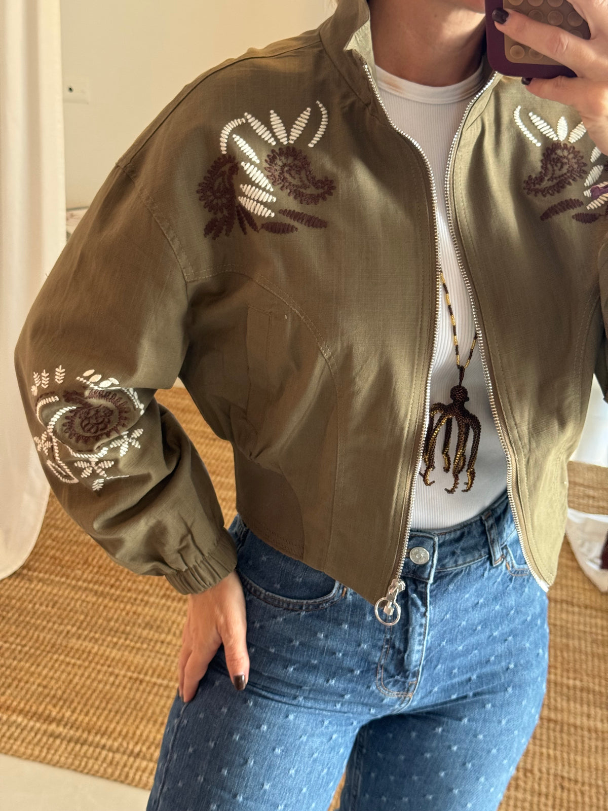 Embroidered Bomber Jacket