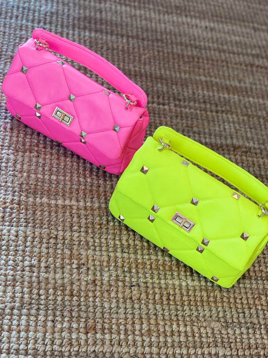 Neon Stud Handbag