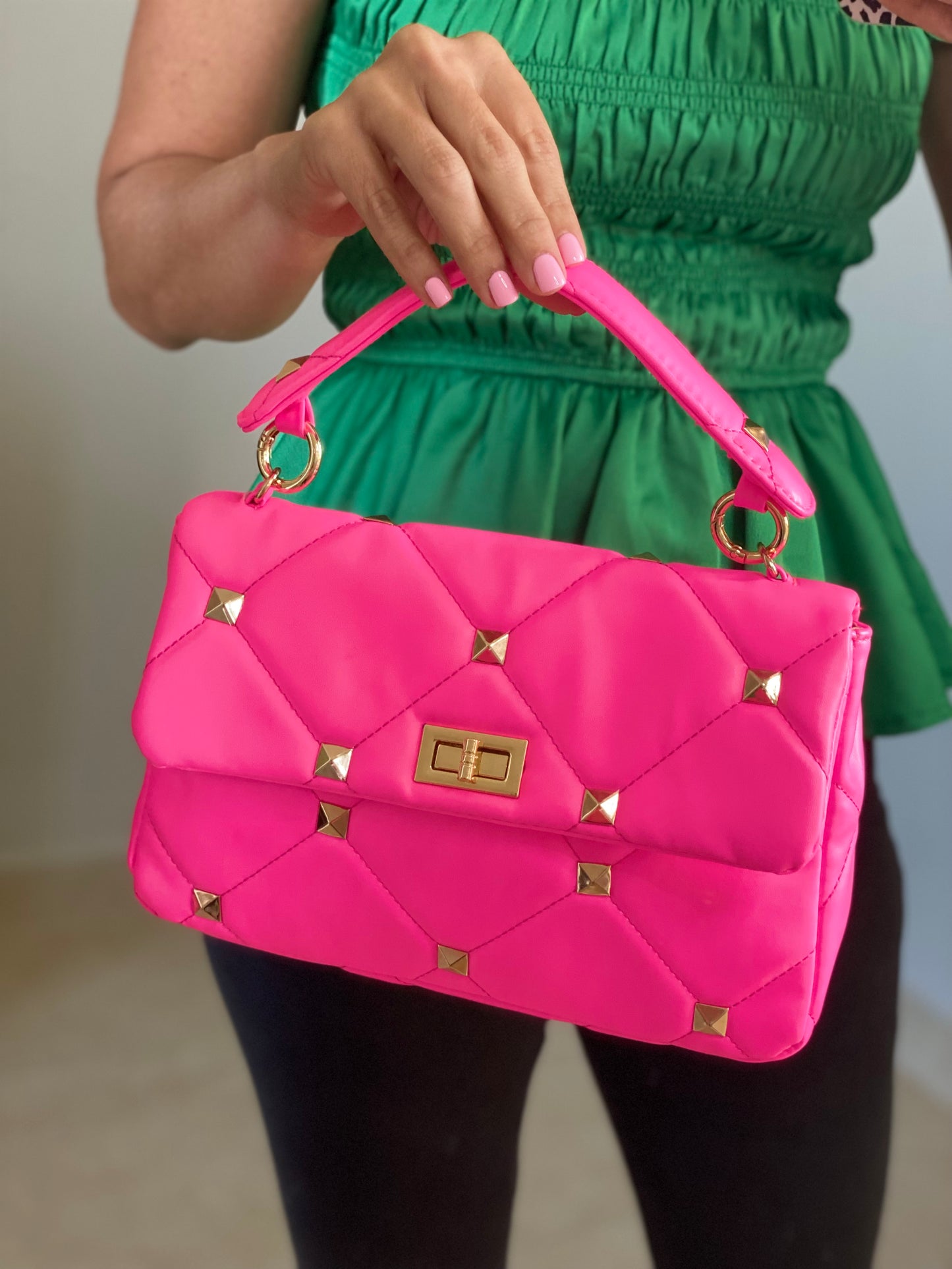 Neon Stud Handbag